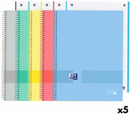 Oxford Zestaw Zeszytów A4+ Wielokolorowy 120 Kartki (5 Sztuk)