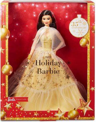 Barbie Signature świąteczna z czarnymi włosami HJX07