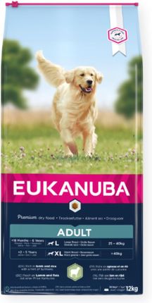 Eukanuba Dla dorosłych psów dużych ras bogata w jagnięcinę i ryż 12kg+2kg