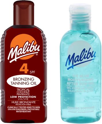 Malibu Olejek Do Opalania SPF4 200ml + Żel Po Opalaniu 100ml