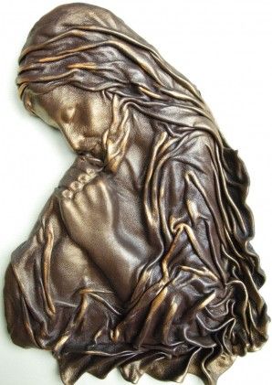 Art Deco "Jezus Modlący Się" Płaskorzeźba W Skórze Jm-3 (5F63-705Ab)