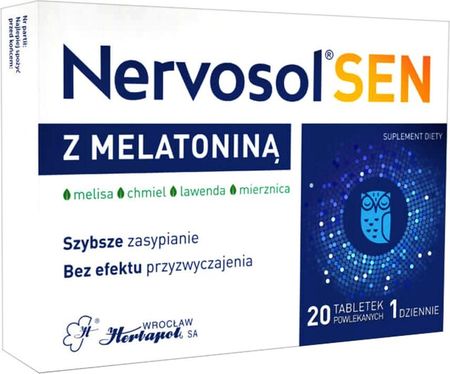 Tabletki Herbapol Wroclaw Nervosol Sen Z Melatoniną 20Szt.
