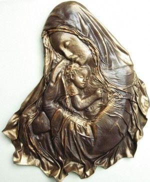 Art Deco Płaskorzeźba Matki Bożej W Skórze Ms-4 (Ca0C-72164)