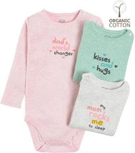 Zdjęcie BODY DZIEWCZĘCE Z DŁUGIM RĘKAWEM 3 SZT. BAWEŁNA ORGANICZNA 68 CM COOL CLUB - Dobrzyń nad Wisłą