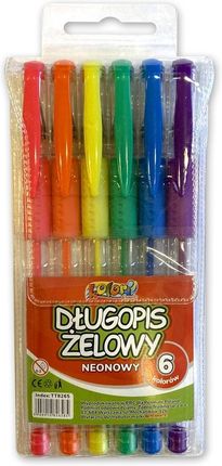 Długopis Żelowy Neonowy 6 Kolorów Penmate