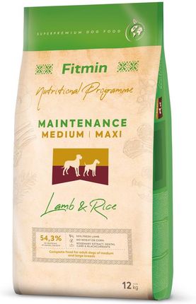Fitmin Medium Maxi Maintenance Lamb&Rice 12Kg
