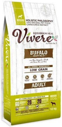 Vivere Dog Low Grain Medium Adult Buffalo 12Kg