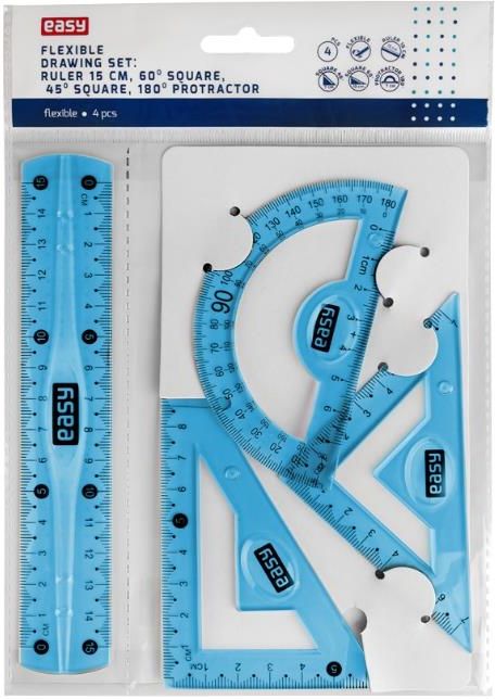 Zestaw Start Mini Linijka 15 Cm. 2 Ekierki Kątomierz | Papírenské