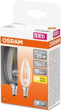 Osram Żarówka Led E14 2,5W Led Star 1szt. Świeczka Matowa Barwa Ciepła