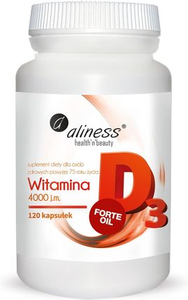 Aliness Suplement Diety Witamina D3 4000 J.M. Forte Oil 120Kaps. 