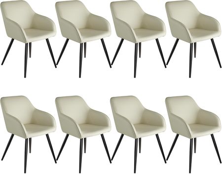 Tectake 8X Krzesło Marilyn Kremowy Czarny 404768