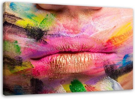 Feeby Obraz Na Płótnie Kolorowe Usta Abstrakcja 100X70 828883