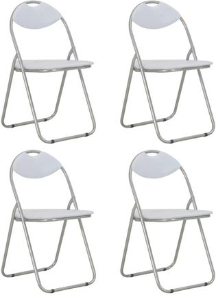 vidaXL Emaga Składane Krzesła Jadalniane 4 Szt. Białe Sztuczna Skóra 799150