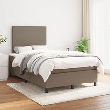 vidaXL Łóżko Kontynentalne Z Materacem Taupe Tkanina 120X200 Cm 899729 - zdjęcie 1
