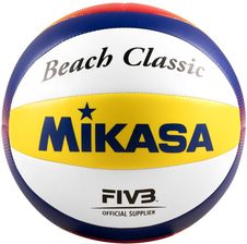 Zdjęcie Piłka siatkowa plażowa Mikasa Beach Classic biało-żółto-niebieska BV552C-WYBR - Iława