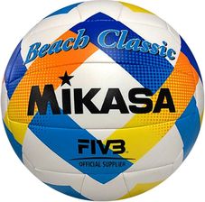 Zdjęcie Piłka siatkowa plażowa Mikasa Beach Classic biało-niebiesko-żółta BV543C-VXA-Y - Konin