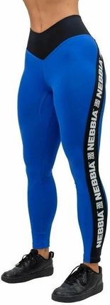 Nebbia High Waisted Side Stripe Leggings Iconic Blue M