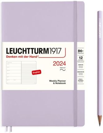 Leuchtturm1917 Planer Tygodniowy Z Notatnikiem W Miękkiej Oprawie Paperback (B6+) 2024 Liliowy