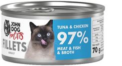 John Dog For Cats Mokra Dla Dorosłych Kotów Tuńczyk Z Kurczakiem 70g