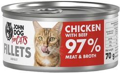 John Dog For Cats Mokra Dla Dorosłych Kotów Filety Kurczak Z Wołowiną 70g