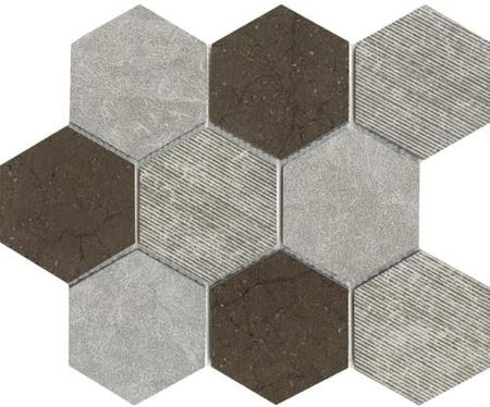 Lantic Colonial World Hexagon Texture Brown 25,9x29,9 