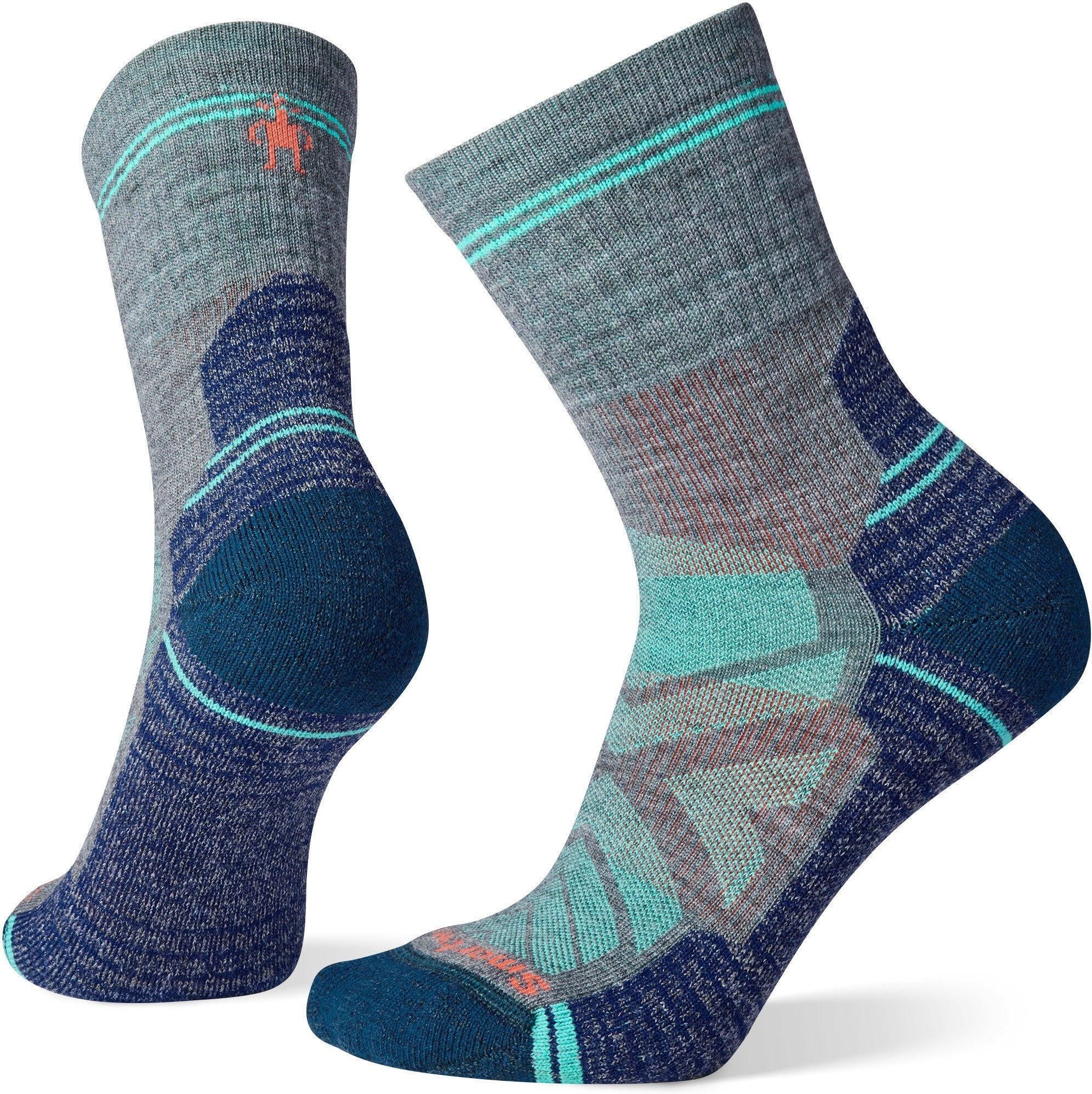 Smartwool Run Zero Cushion Mid Crew Pattern - Calzini Unisex Da Running E Sportivi - In Misto Lana, Senza Imbottitura - Traspiranti E Resistenti Per Uso Quotidiano