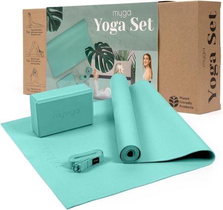 Myga Zestaw Yoga Starter Kit Niebieski Turkusowy 173Cm