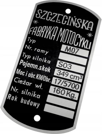 Barter Tabliczka Znamionowa Junak M07 002-0001-140