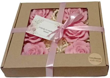 Mini mydełka flowerbox 6 róż 3D na prezent w pudełku