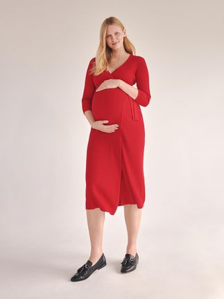 Reserved - Kopertowa sukienka z dzianiny - Czerwony