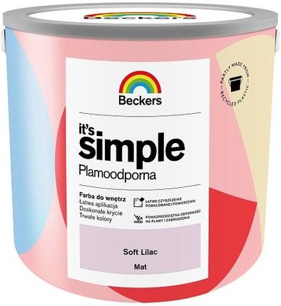 BECKERS IT'S SIMPLE SOFT LILAC 2,5L plamoodporna różowa farba do ścian i sufitów