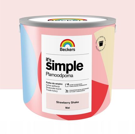 BECKERS IT'S SIMPLE STRAWBERRY SHAKE 2,5L plamoodporna różowa farba do ścian i sufitów