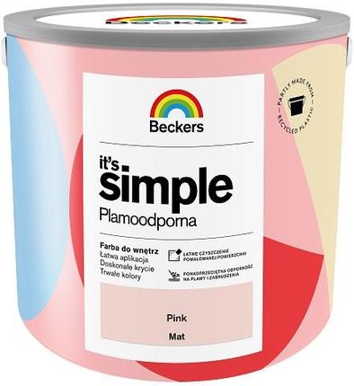 BECKERS IT'S SIMPLE PINK 2,5L plamoodporna różowa farba do ścian i sufitów