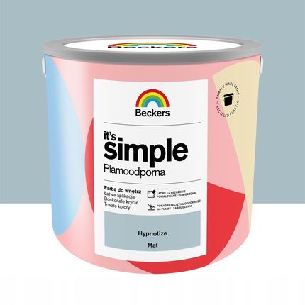 BECKERS IT'S SIMPLE HYPNOTIZE 2,5L plamoodporna szara farba polecana do malowania ścian i sufitów