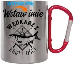 Zdjęcie wędkarz z krwi i ości  kubek metalowy z karabińczykiem na prezent dla wędkarza  produkt personalizowany - Łaziska Górne