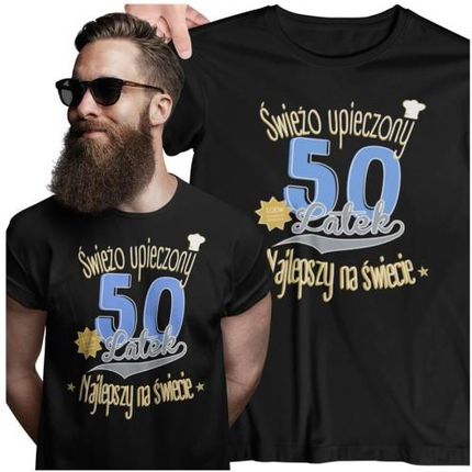 Koszulka na 50 urodziny na PIĘĆDZIESIĄTKĘ Świeżo upieczony 50 latek Najlepszy na świecie kolor czarny