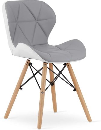 Krzesło LAGO ekoskóra - szaro-białe x 1