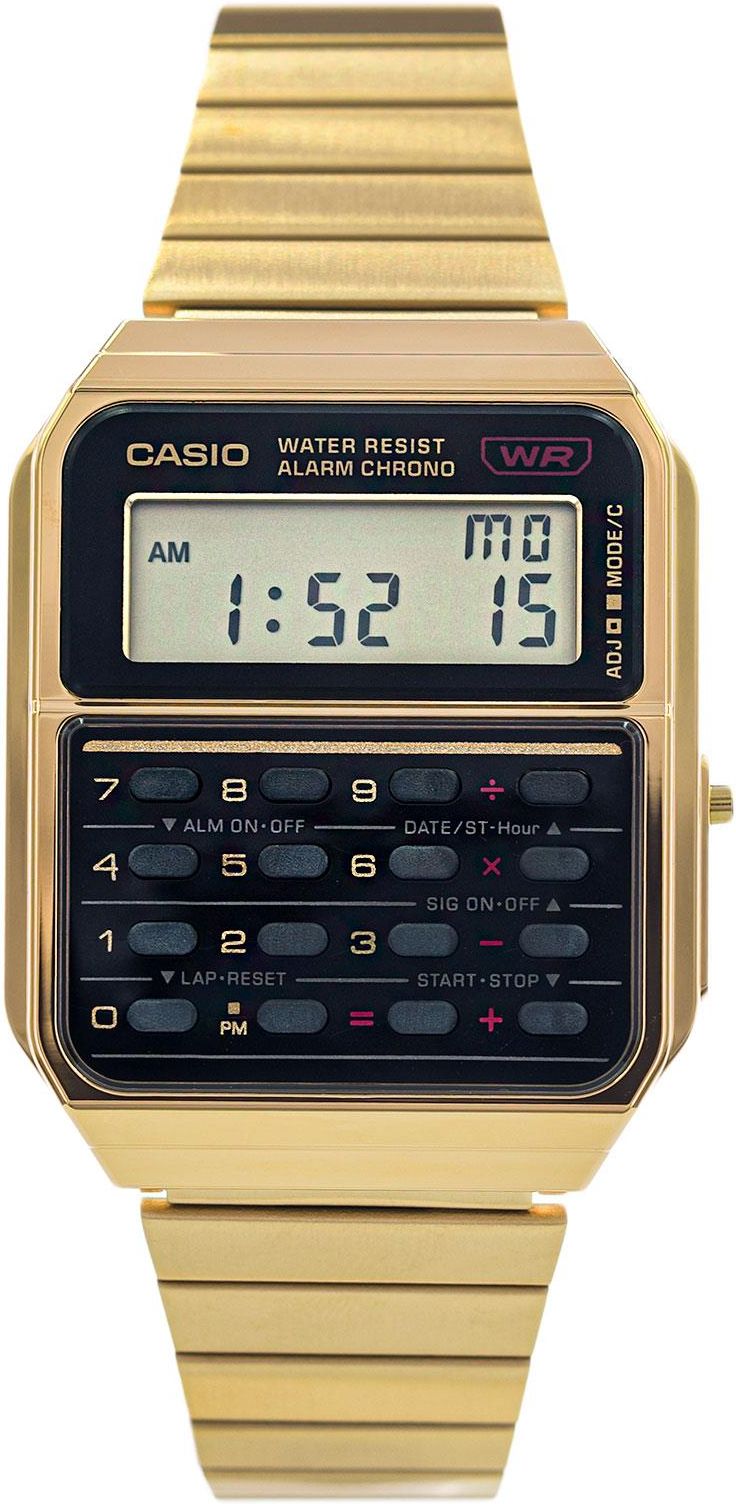 Casio Vintage CA-500WEG-1AEF Orologio Digitale Uomo Con Calcolatrice - Acciaio, Restyling Metallico