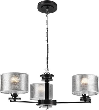 Lamkur Rosa 17341 lampa wisząca zwis 3x60W E27 czarna/srebrna