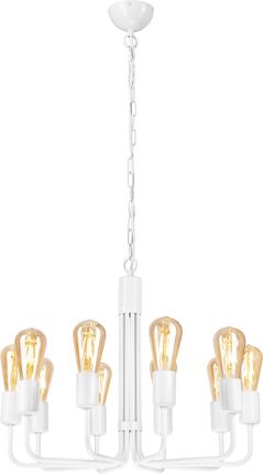 Lamkur Tiffany 44583 lampa wisząca zwis 10x60W E27 biała
