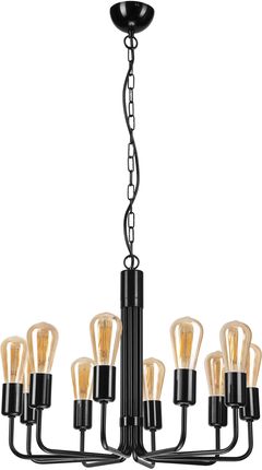 Lamkur Tiffany 44576 lampa wisząca zwis 10x60W E27 czarna