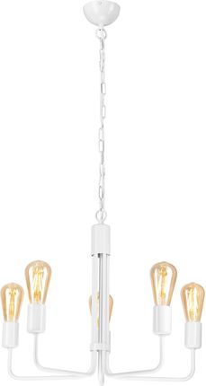 Lamkur Tiffany 44569 lampa wisząca zwis 5x60W E27 biała
