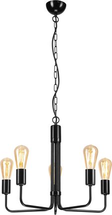 Lamkur Tiffany 44552 lampa wisząca zwis 5x60W E27 czarna