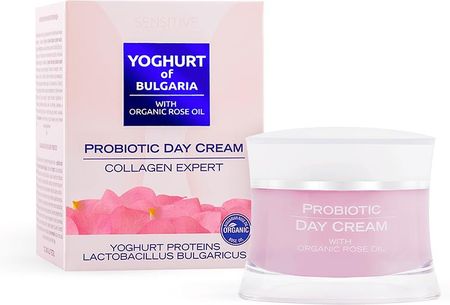 Krem Yoghurt Of Bulgaria Z Kolagenem I Probiotykiem Organicznym Olejkiem Różanym na dzień 50ml