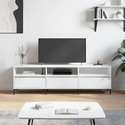 vidaXL Szafka Pod Tv Biała 150X30X44,5 Cm Materiał Drewnopochodny 177593