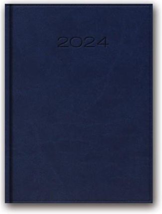 Kalendarz książkowy A5 dzienny 2024 registry wycinane Lucrum Vivella 21DR niebieski