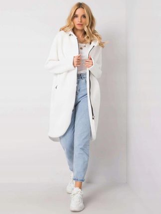 Bluza długa biała z kapturem i suwakiem Tina L/XL