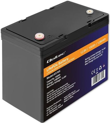 Qoltec Akumulator Lifepo4 Litowo-Żelazowo-Fosforanowy | 12.8V | 100Ah | 1280Wh | Bms (53705)