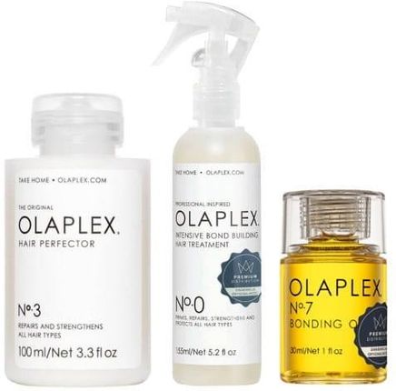 Olaplex Zestaw: Perfector No.3 Kuracja 100Ml + No.0 Kuracja Spray 155Ml + Bonding Oil No.7 Olejek 30Ml