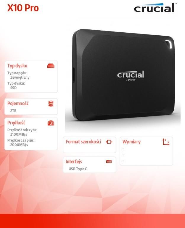 фото SSD накопичувач Crucial X10 Pro 2 TB (DGCRCZGT20X1000)